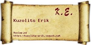 Kuzolits Erik névjegykártya